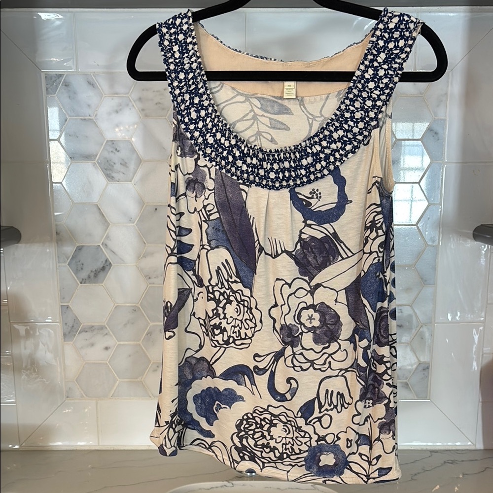 Anthropologie  Floral Tank Top- XS